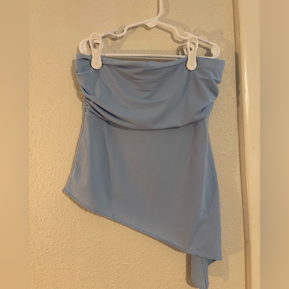 Urban Outfitters Asymmetrical Light Blue Top
